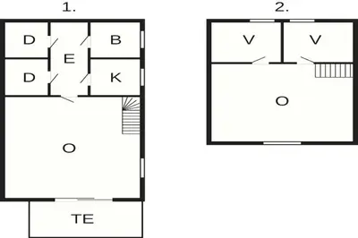 two diagrams showing the configuration of a house at 4 person holiday home in HARDBAKKE-By Traum in Hardbakke