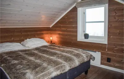 a bedroom with a bed and a window at Pet Friendly Home In Gol With Sauna in Gol
