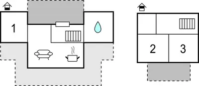 a block diagram of a bathroom with two toilets at Lovely Home In Bjoneroa With Wifi in Bjoneroa
