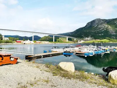 a bunch of boats are docked at a marina at 8 person holiday home in Snillfjord-By Traum in Snillfjord