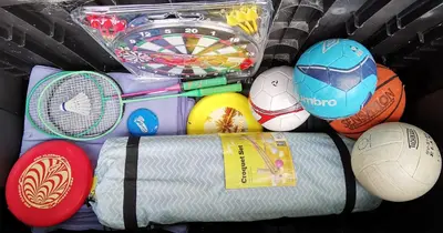 a drawer filled with different kinds ofaments and balls at Topfloor Apartment Separate Entranc Nice view Stord in Fitjar