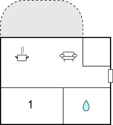 a diagram of a kitchen with aaucet at 1 Bedroom Nice Apartment In Hamar in Hamar