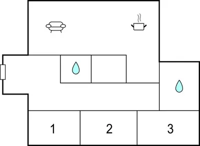 a block diagram of a box with a water drop at Cozy Home In Ulnes With Sauna in Ulnes